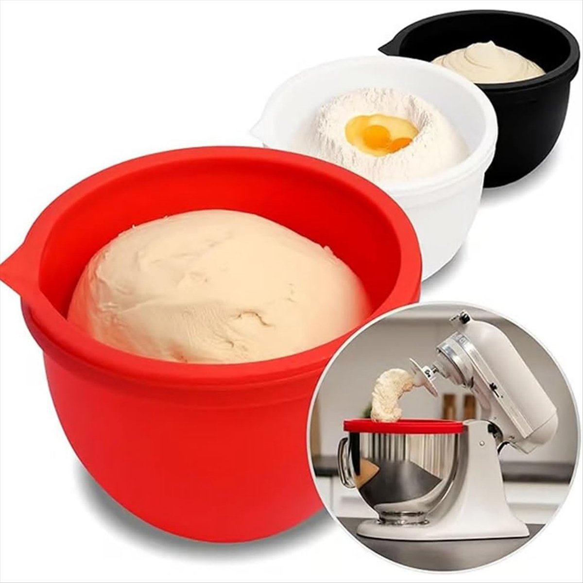 Kitchen Aid Baking Mixer - (A25M) 3pcs Silicone Liners for Kitchenaid