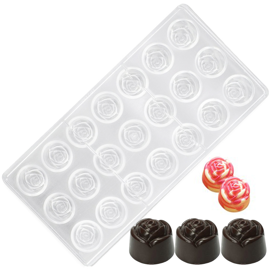 Baking Kitchen Diy - 21-Hole Rose Style Transparent Hard Plastic