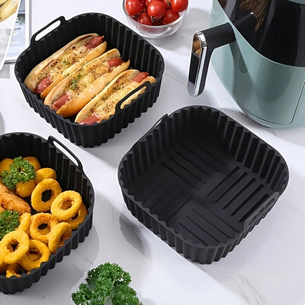 Kitchen Baking Sheets - 1pc Reusable Silicone Air Fryer Liner,