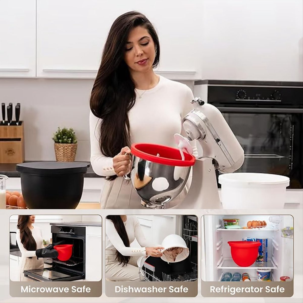 (A25M) 3pcs Silicone Liners fo - Kitchen Aid Baking Mixer 评论和价格