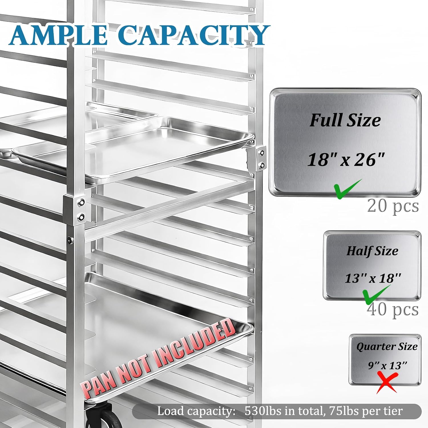 Commercial 20 Tier Stainless S - Kitchen Baking Sheets 评论和价格